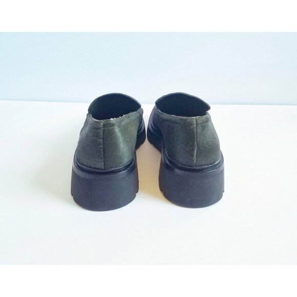 VINCE Robin Penny Loafers Dark Green Calf Hair EU 36 US 6 Slip On - Picture 9 of 12